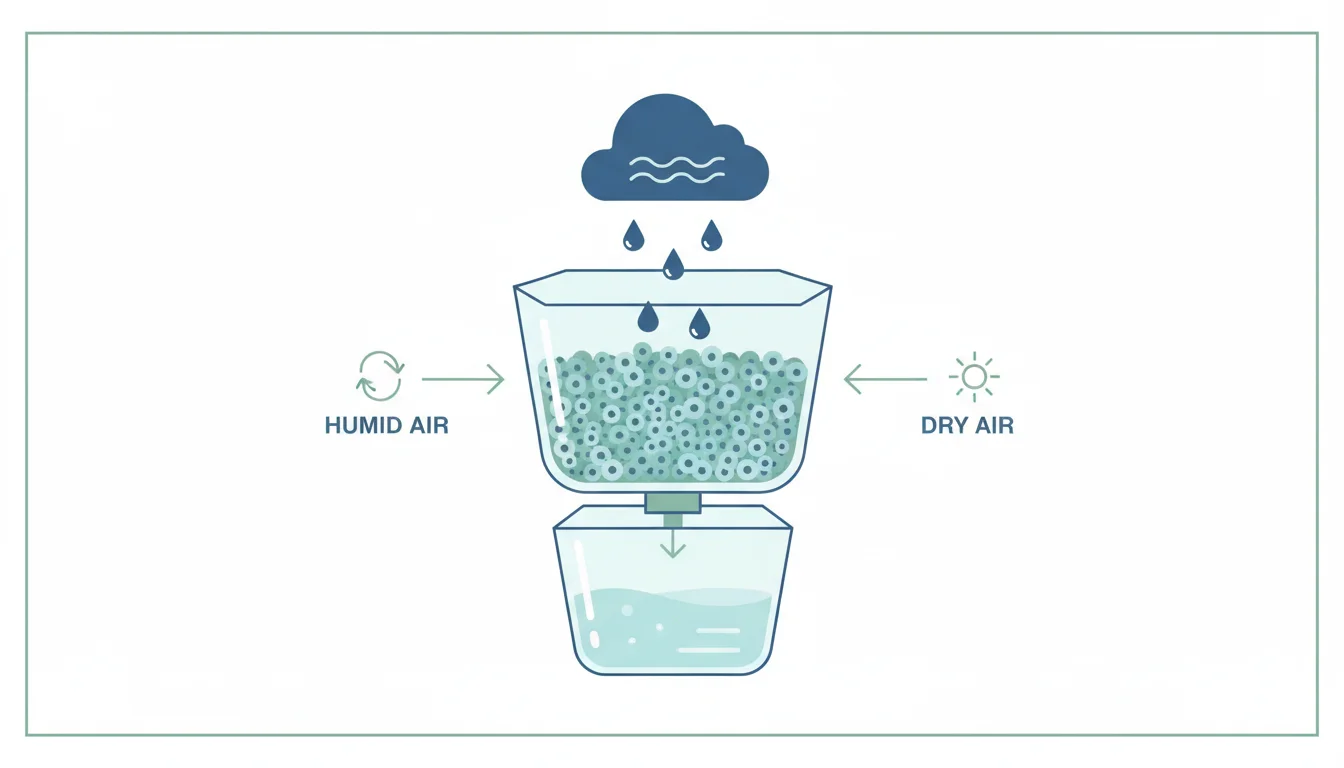 Illustration showing dehumidifier without electricity concept